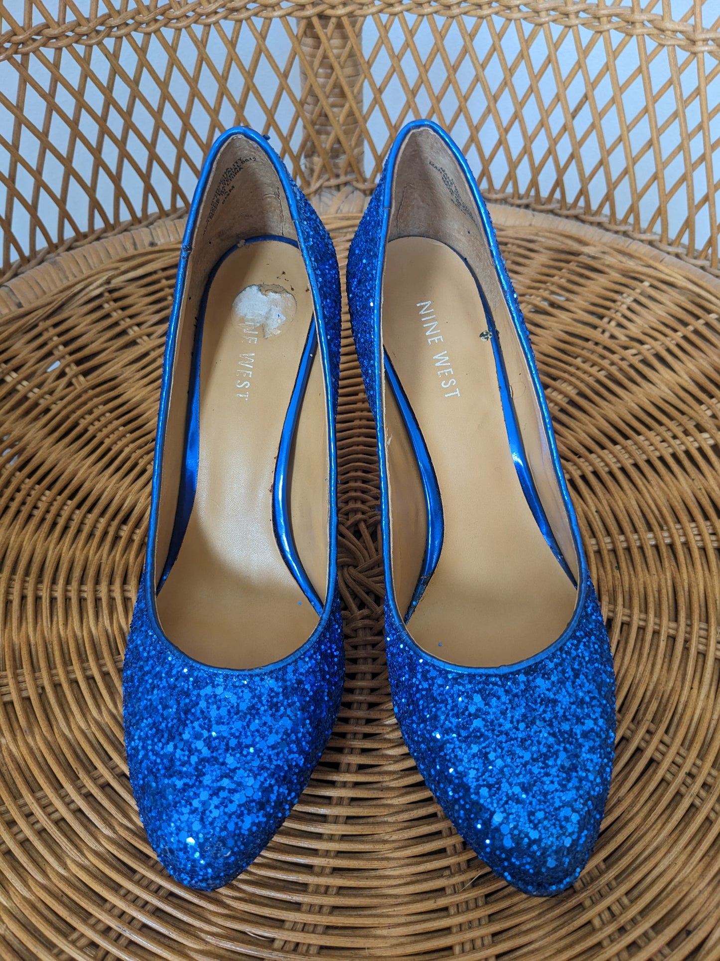 Modern true blue sequin heels